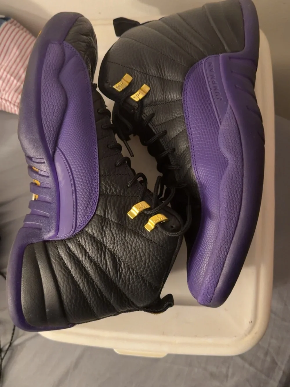 Jordan Men’s Black and Purple High-Top Basketball Sneakers